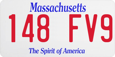 MA license plate 148FV9
