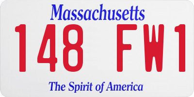MA license plate 148FW1