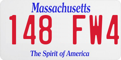 MA license plate 148FW4