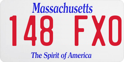 MA license plate 148FX0