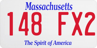 MA license plate 148FX2