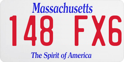 MA license plate 148FX6