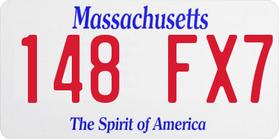 MA license plate 148FX7