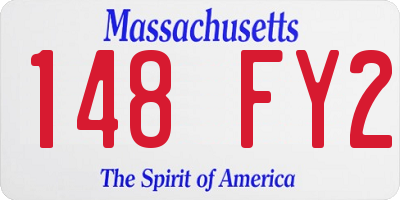 MA license plate 148FY2