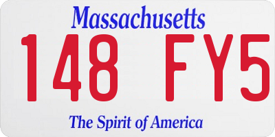 MA license plate 148FY5