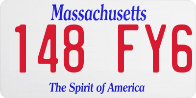 MA license plate 148FY6