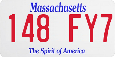 MA license plate 148FY7
