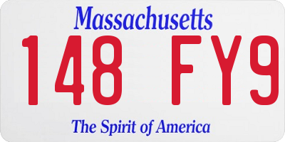 MA license plate 148FY9
