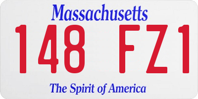 MA license plate 148FZ1