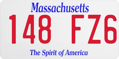 MA license plate 148FZ6