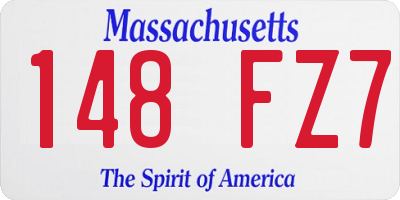MA license plate 148FZ7