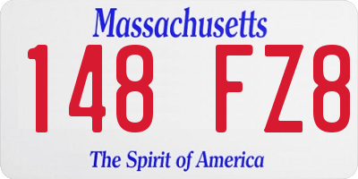 MA license plate 148FZ8