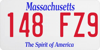 MA license plate 148FZ9