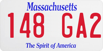 MA license plate 148GA2