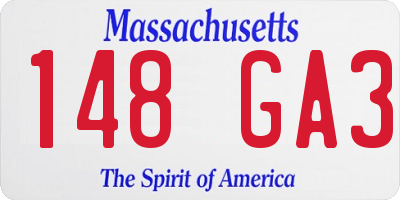 MA license plate 148GA3