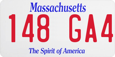 MA license plate 148GA4