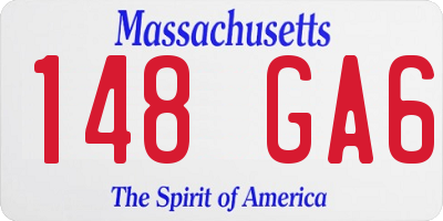 MA license plate 148GA6