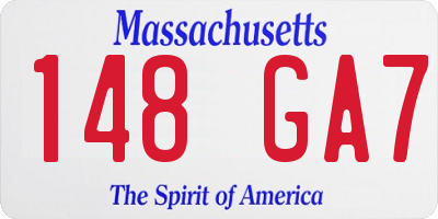 MA license plate 148GA7