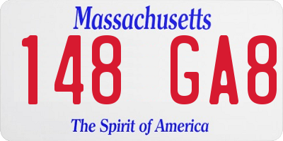 MA license plate 148GA8