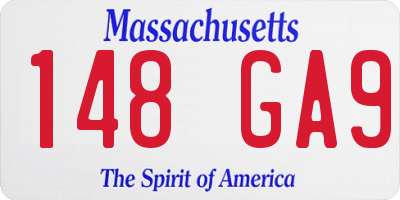 MA license plate 148GA9