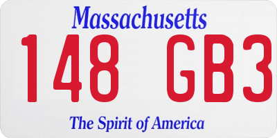 MA license plate 148GB3