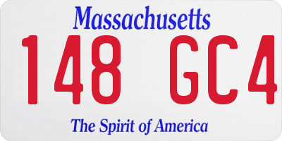 MA license plate 148GC4