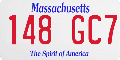 MA license plate 148GC7