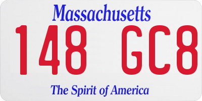 MA license plate 148GC8