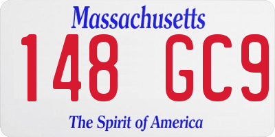 MA license plate 148GC9