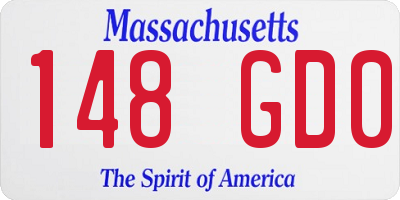MA license plate 148GD0
