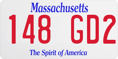 MA license plate 148GD2