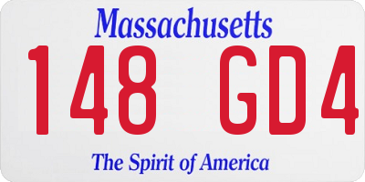 MA license plate 148GD4