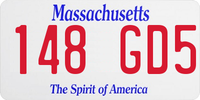 MA license plate 148GD5