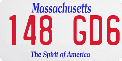 MA license plate 148GD6