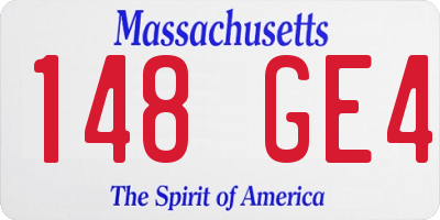 MA license plate 148GE4