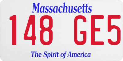 MA license plate 148GE5
