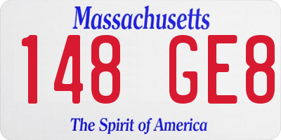 MA license plate 148GE8