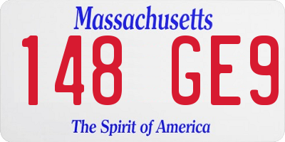 MA license plate 148GE9