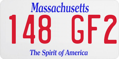 MA license plate 148GF2