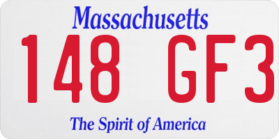 MA license plate 148GF3