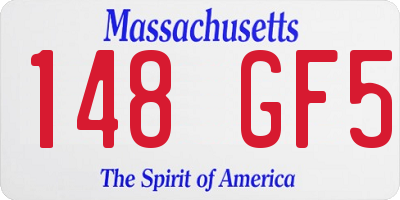 MA license plate 148GF5