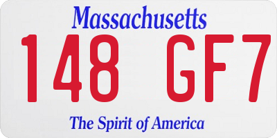 MA license plate 148GF7