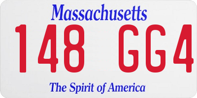 MA license plate 148GG4