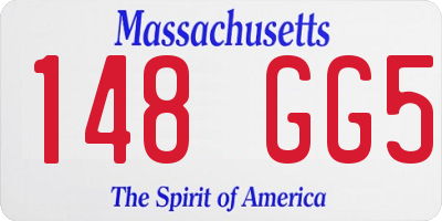 MA license plate 148GG5