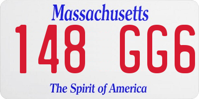 MA license plate 148GG6