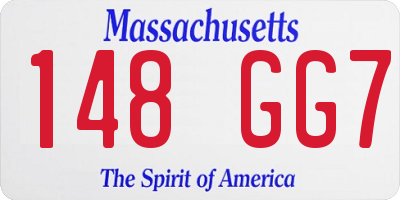 MA license plate 148GG7
