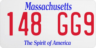 MA license plate 148GG9
