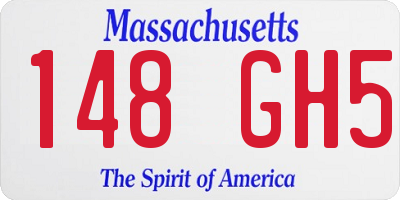 MA license plate 148GH5