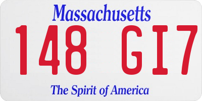 MA license plate 148GI7