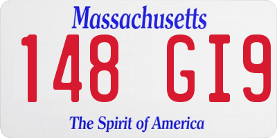 MA license plate 148GI9